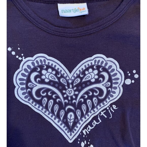 Naartjie Purple Heart Shirt Size 7 - Picture 2 of 3